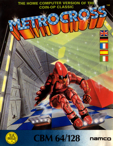 Metro-Cross box art for Commodore 64